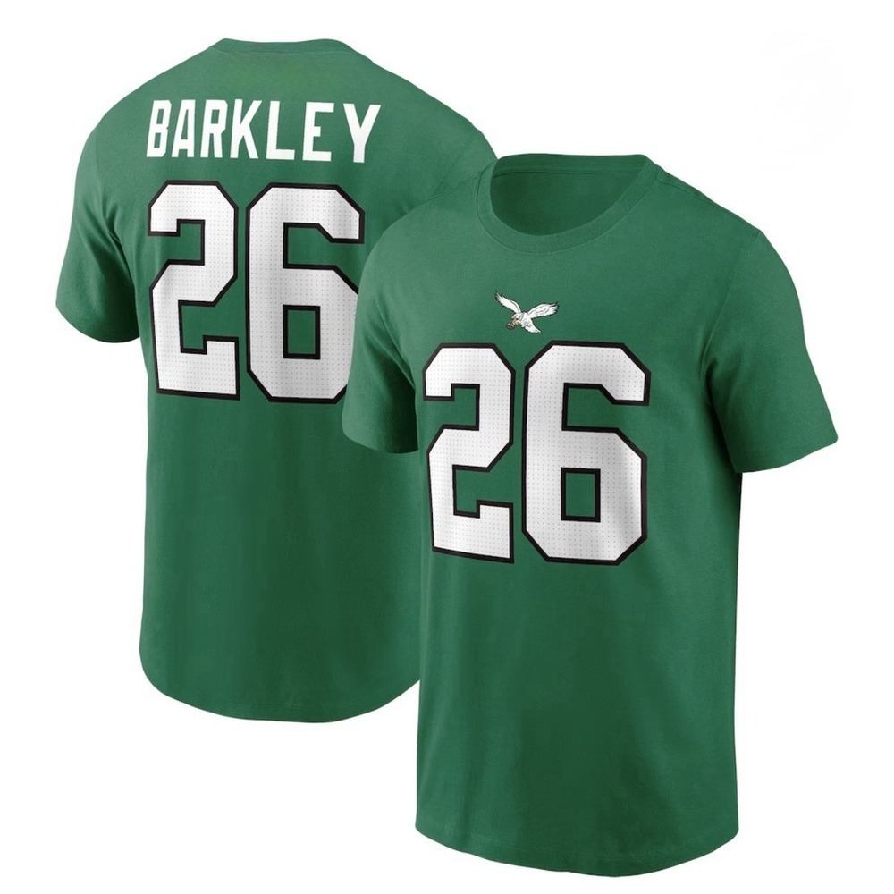 NWT Philadelphia Eagles Saquon Barkley 26 T-shirt Men's XL Kelly Green TEE